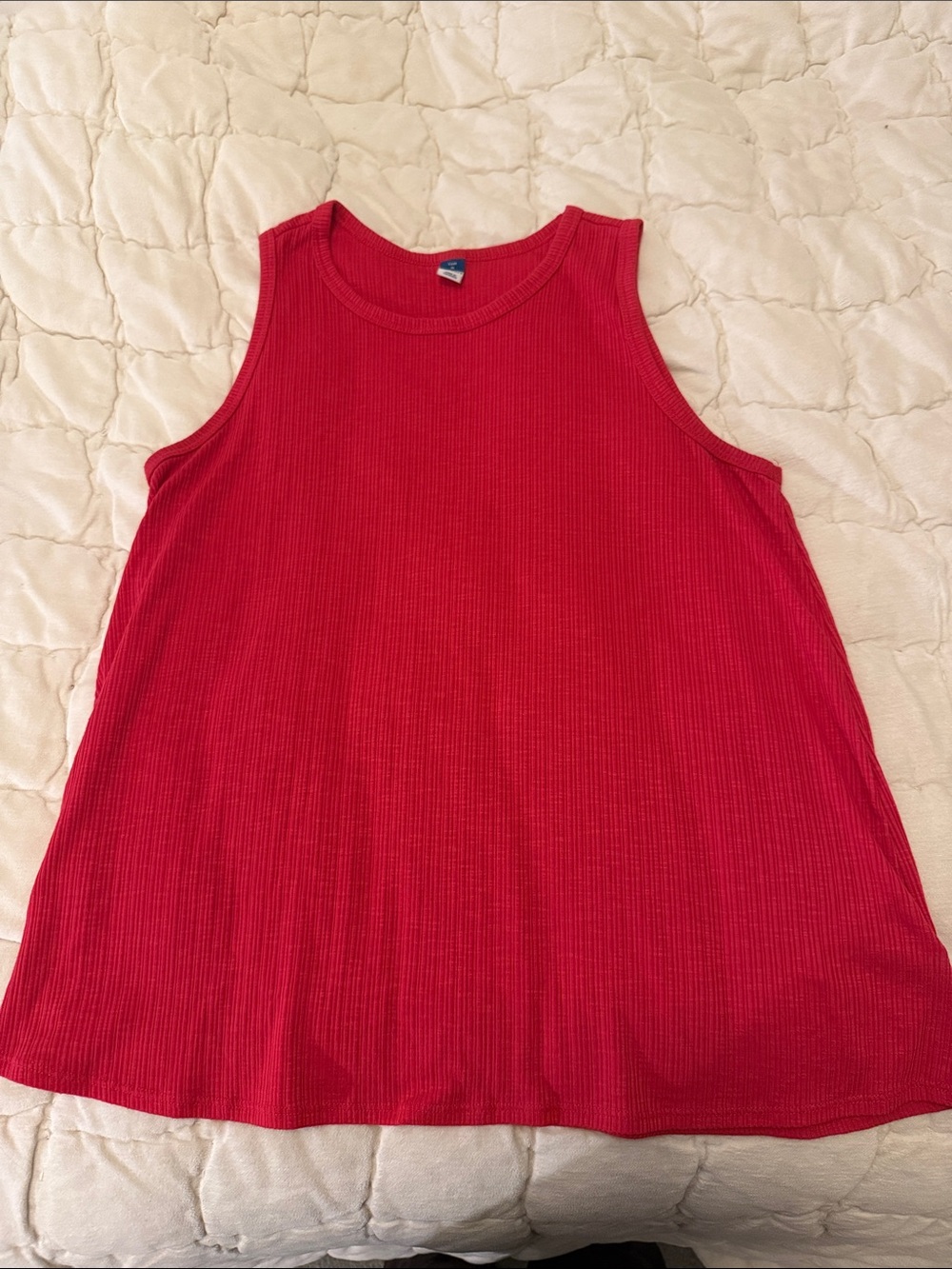 Old Navy Red Ribbed Tank Top